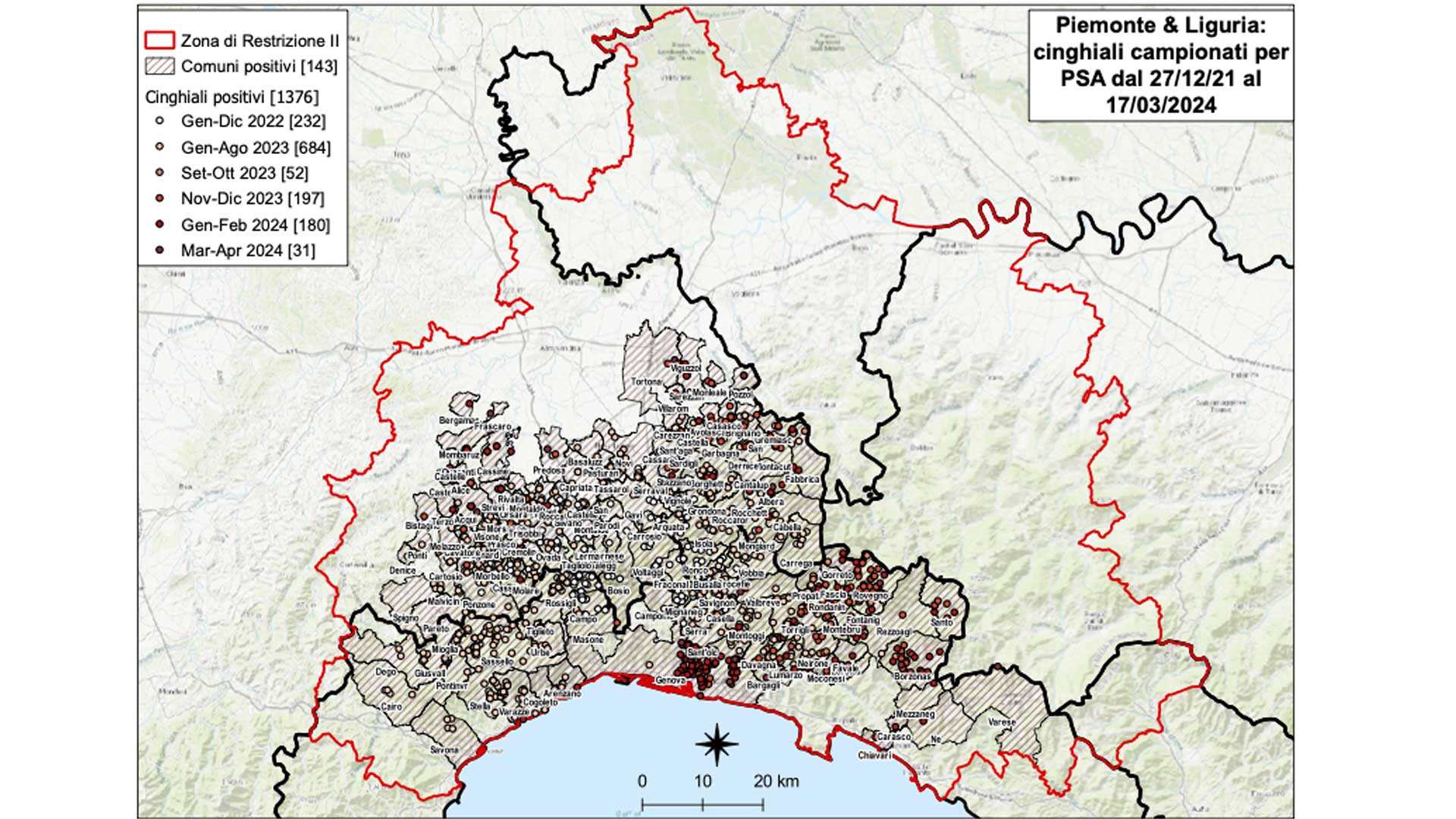 territorio colpito da psa al 17032024