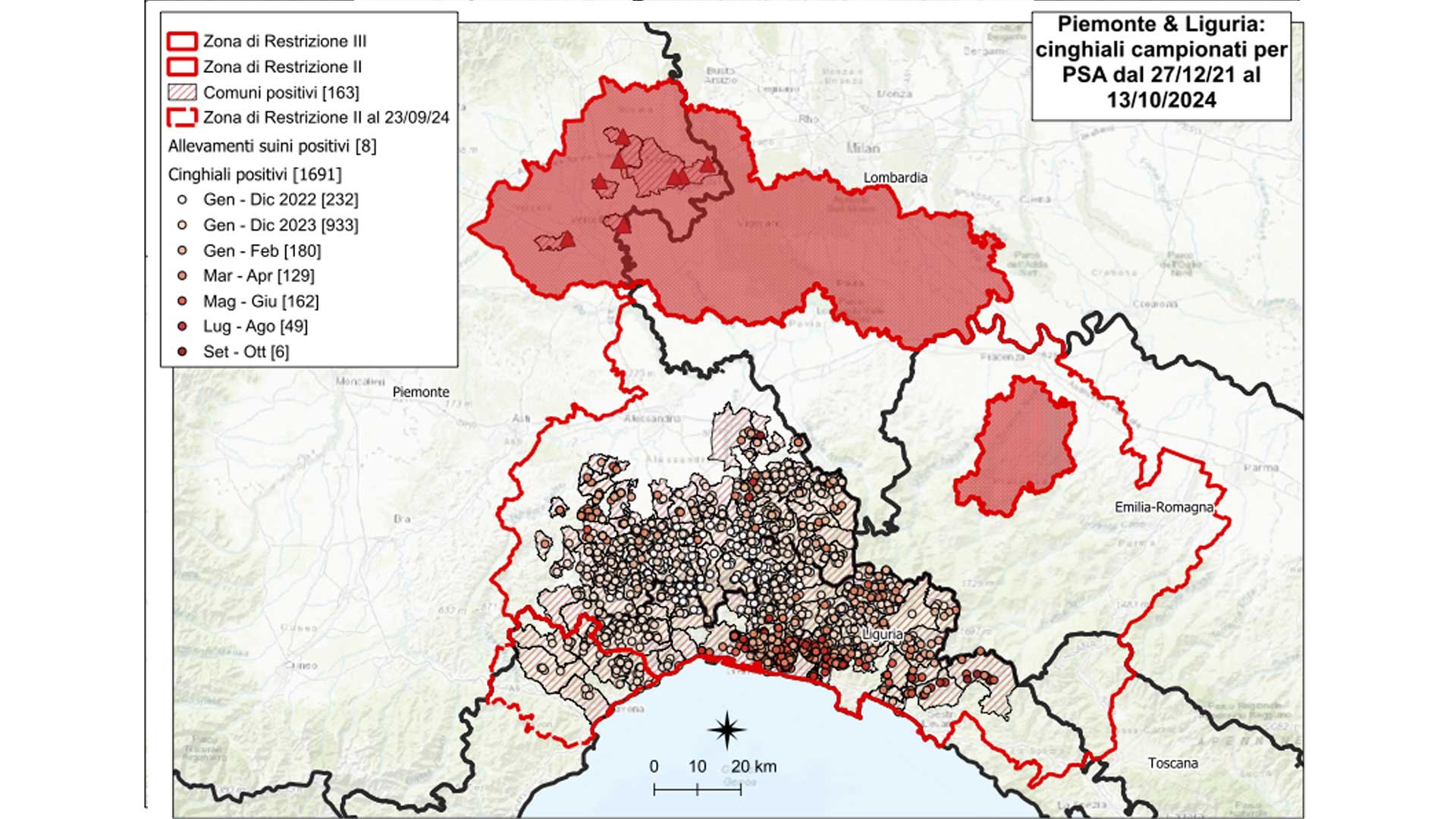 territorio colpito da psa al 13102024