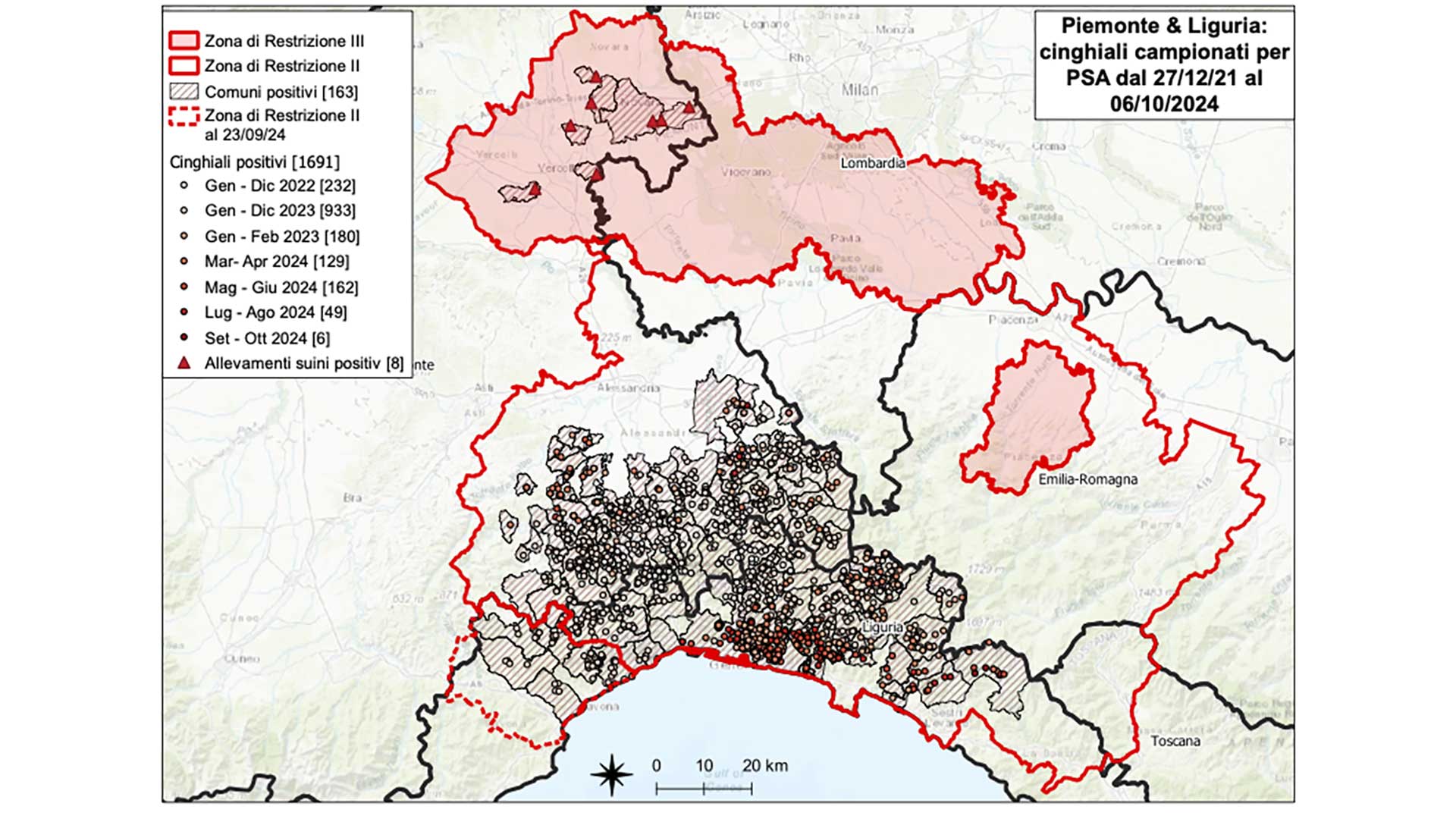 territorio colpito da psa al 10062024